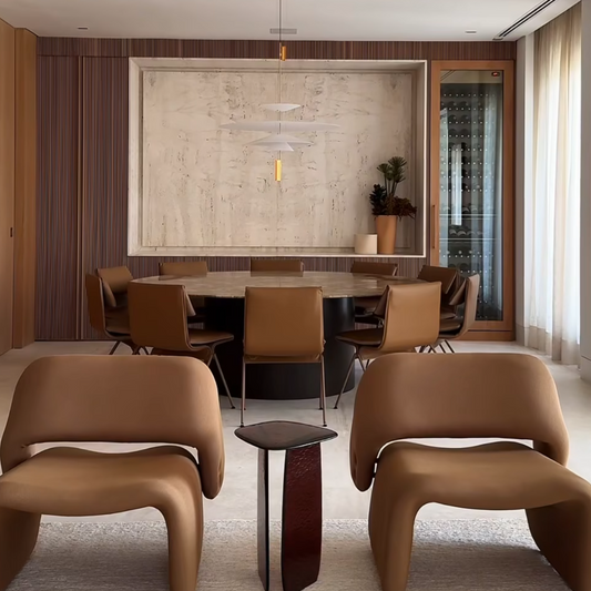 Duo de chaise en cuir marron